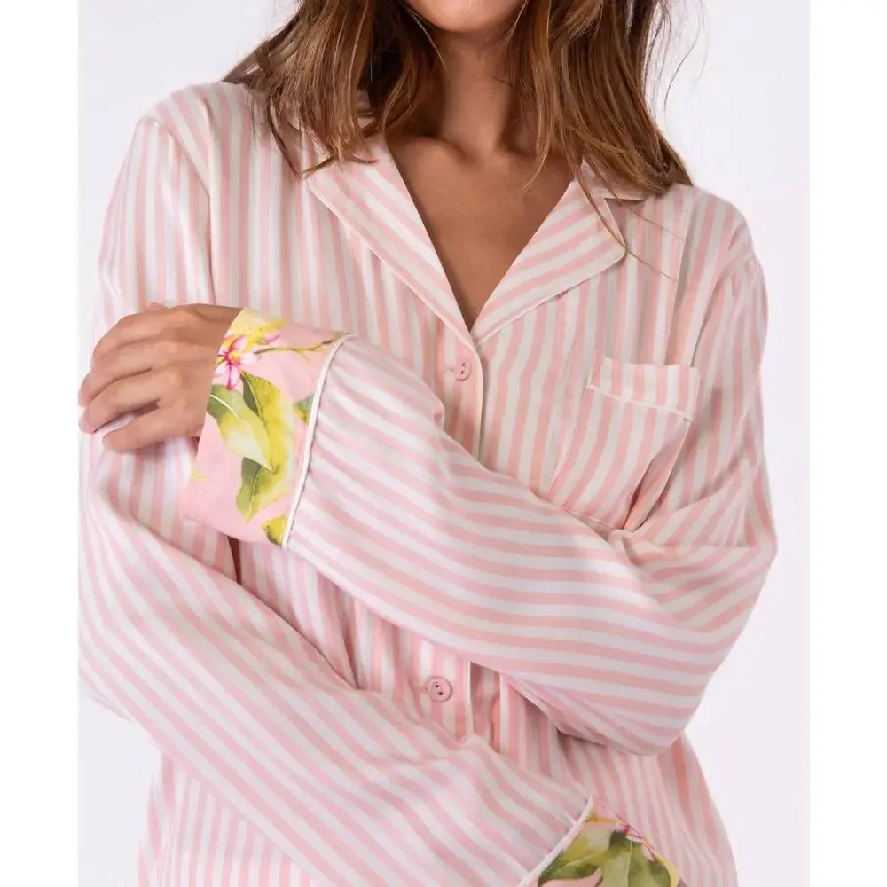 NEW PJ SALVAGE in full bloom long sleeve pajama top in pink dream